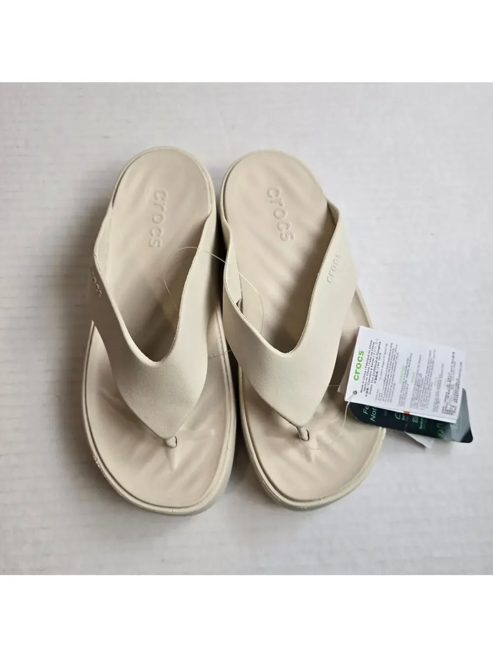 Crocs Getaway Platform Flip Size W11 Stucco Wedge Flip Flops Sandals 209410-160